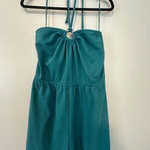 Old Navy Teal Jumpsuit with Halter Neckline
